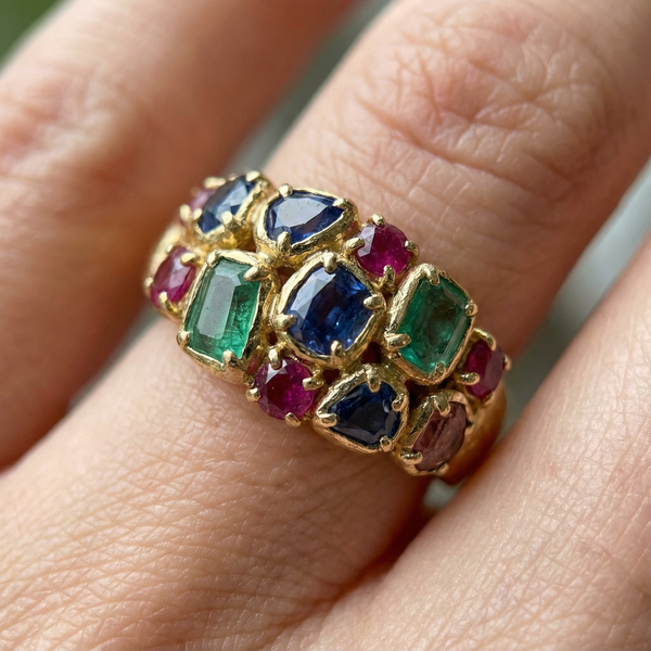 Colored Gemstone Wedding Bands
