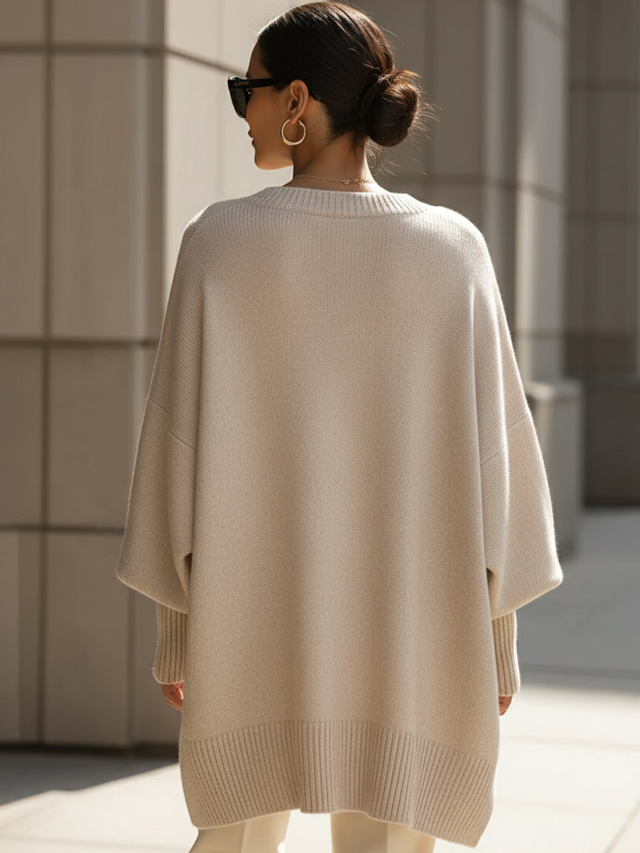 Cozy Chunky Knit Poncho - Oversized Sweater
