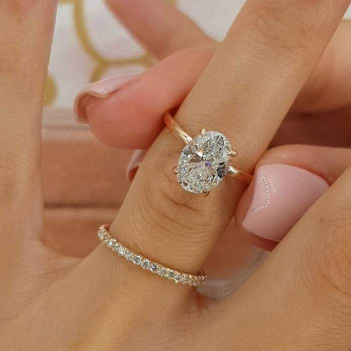 Rose Golden Tone Oval Cut Sterling Silver Bridal Set shineofdiamond