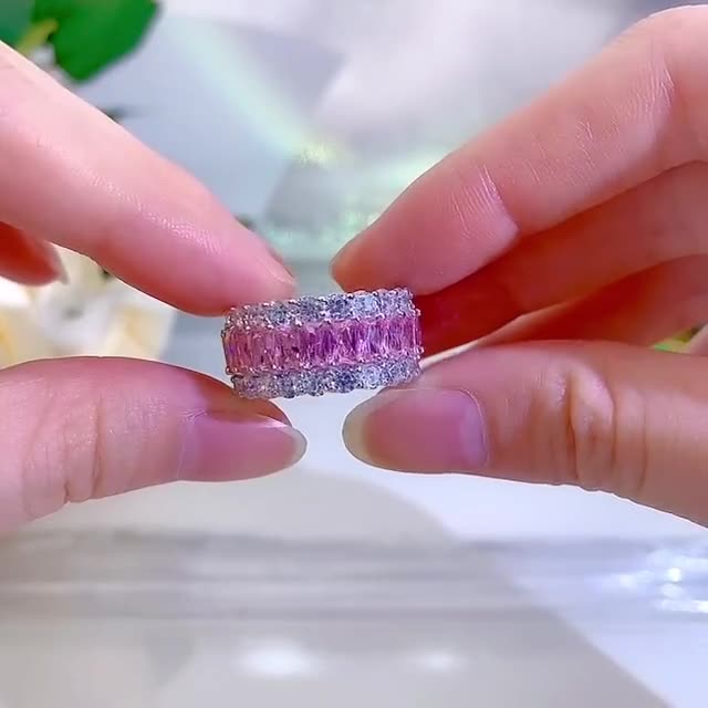 Gorgeous Triple Row Wedding Band in Sterling Silver shineofdiamond