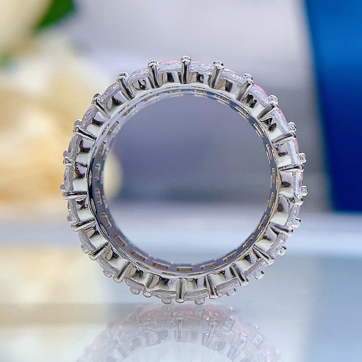 Gorgeous Triple Row Wedding Band in Sterling Silver shineofdiamond