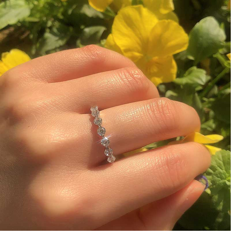 Eternity Round Cut Stackable Wedding Band In Sterling Silver shineofdiamond