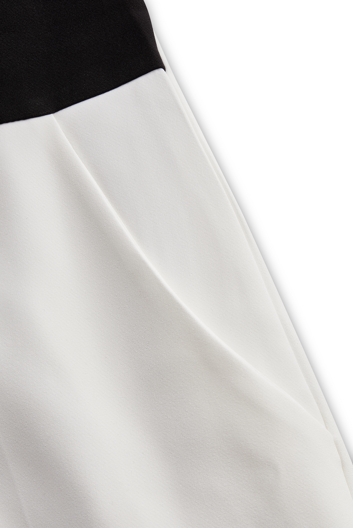 Sleek White Jumpsuit with Black Lapel & Dual Buttons - Jumpsuit