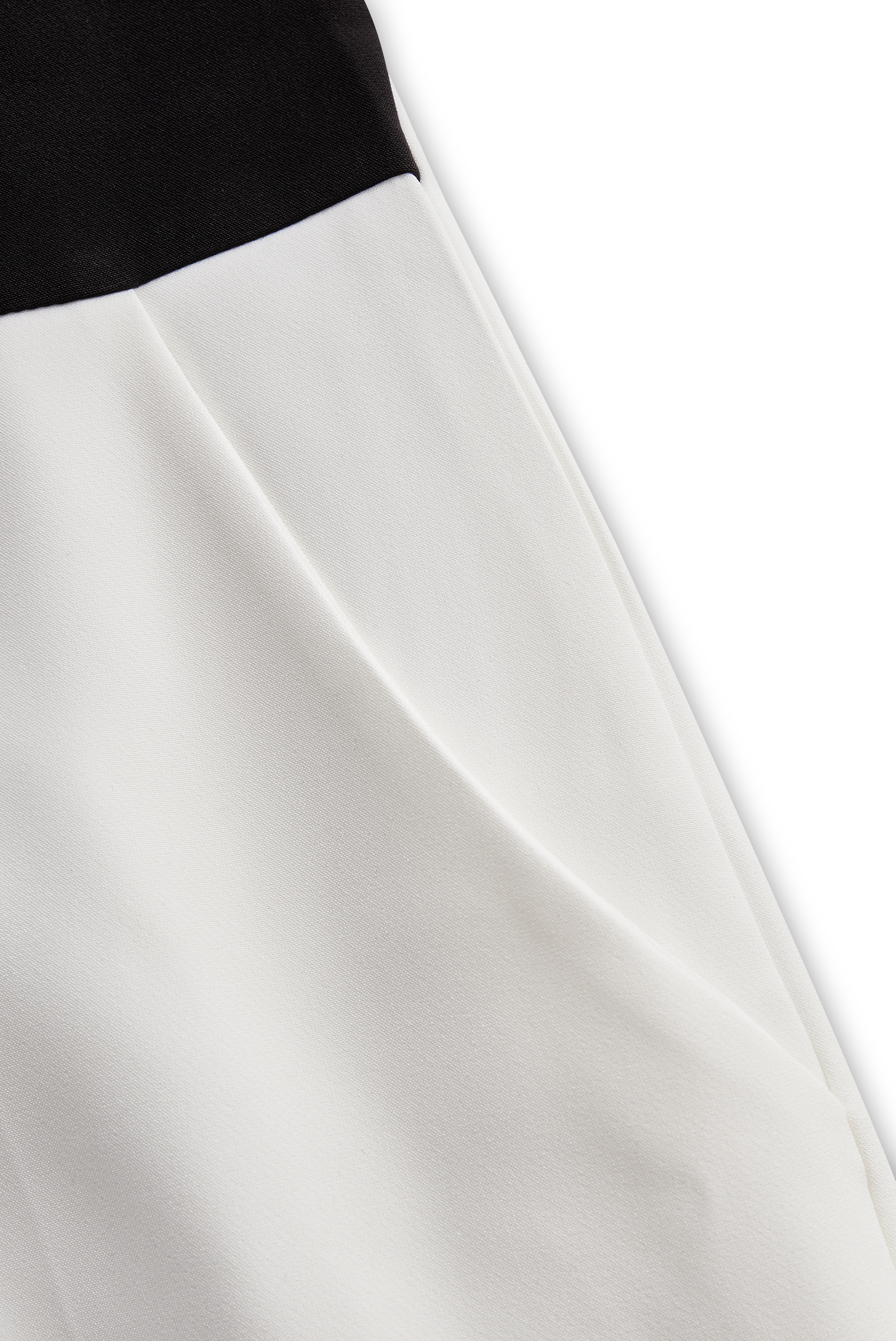 Sleek White Jumpsuit with Black Lapel & Dual Buttons - Jumpsuit