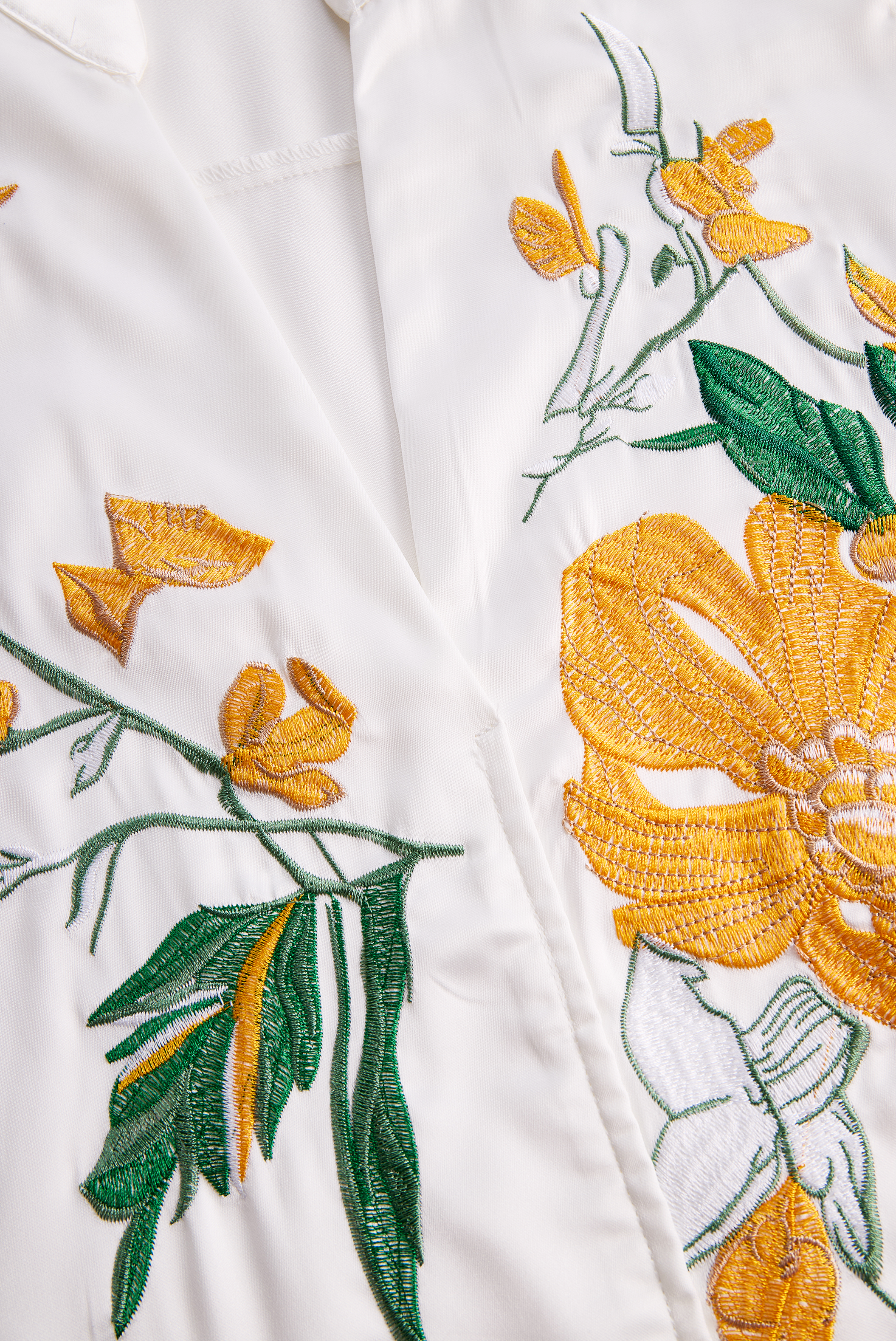 Women's Yellow Floral Embroidered Sleeveless - Blouse