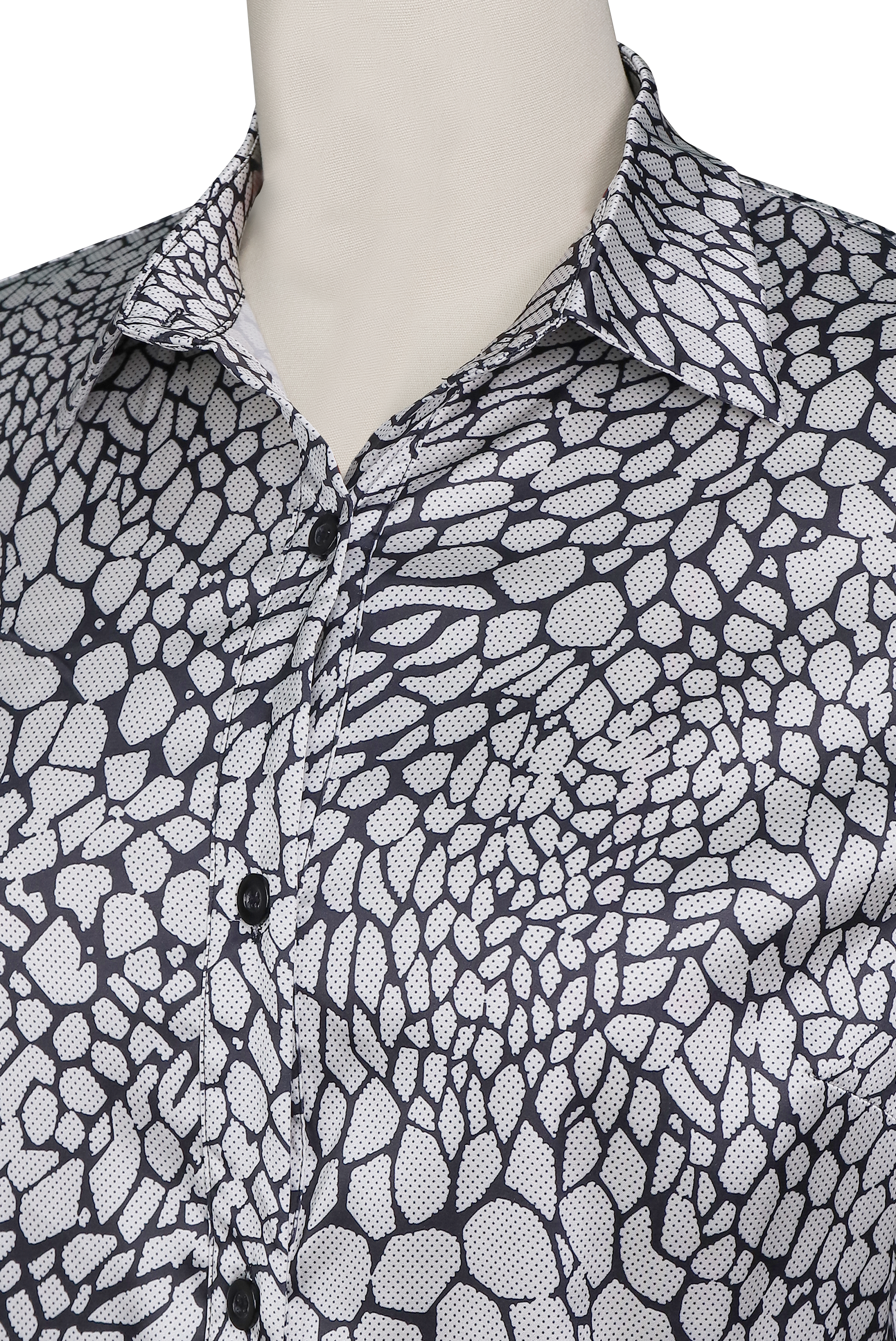 Modern Satin Printed Snake Pattern - Blouse