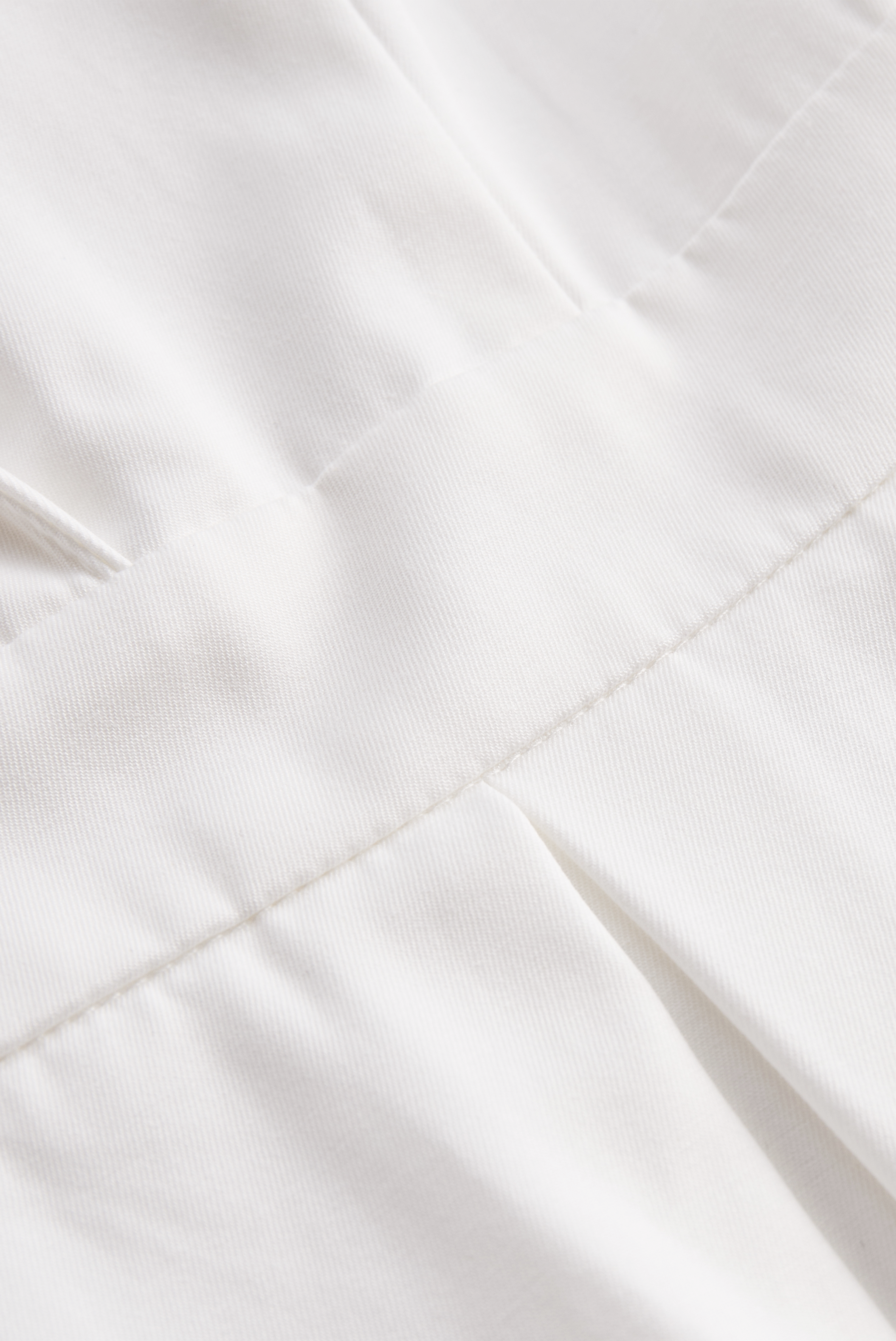 White Pleated Button-Front Shirt Dress - Mini Dress