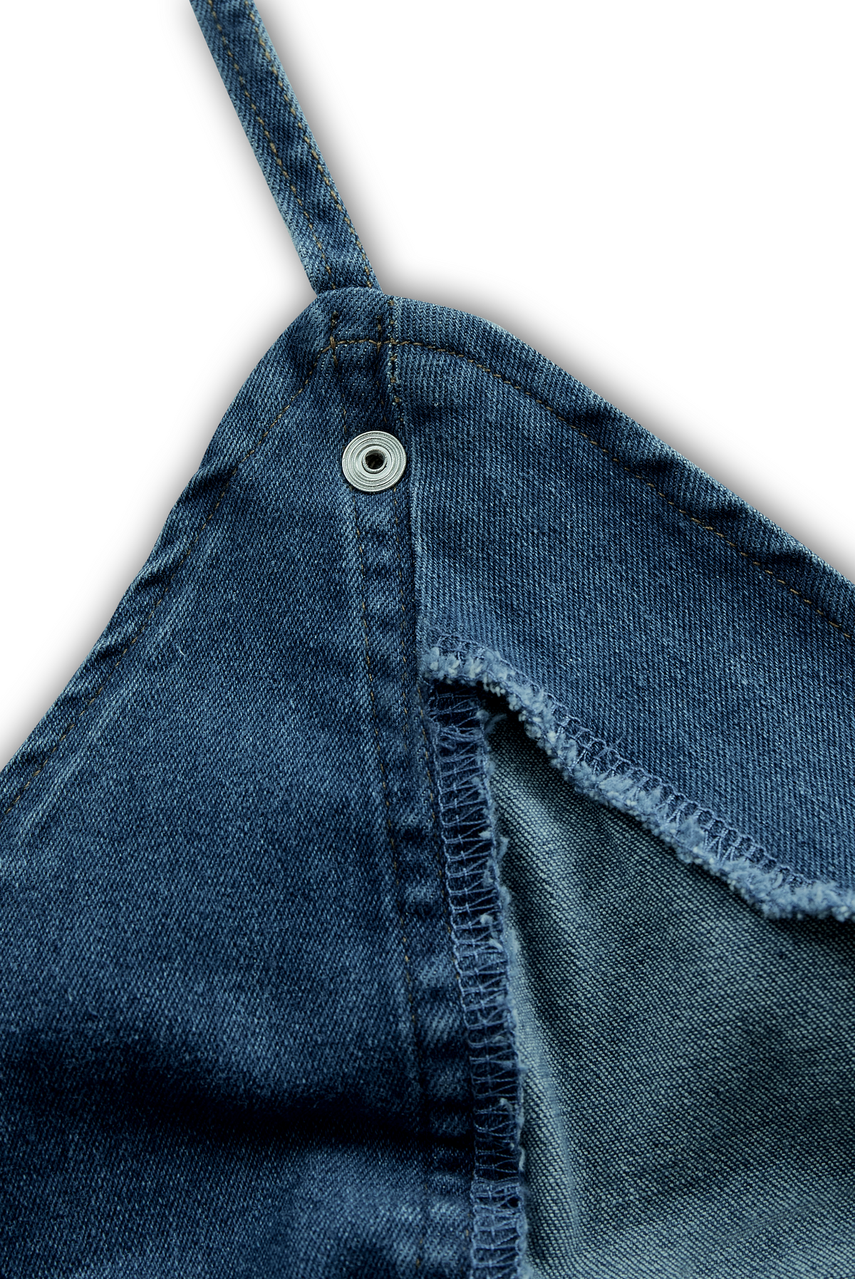 Vibrant Blue Halter Denim - Mini Dress