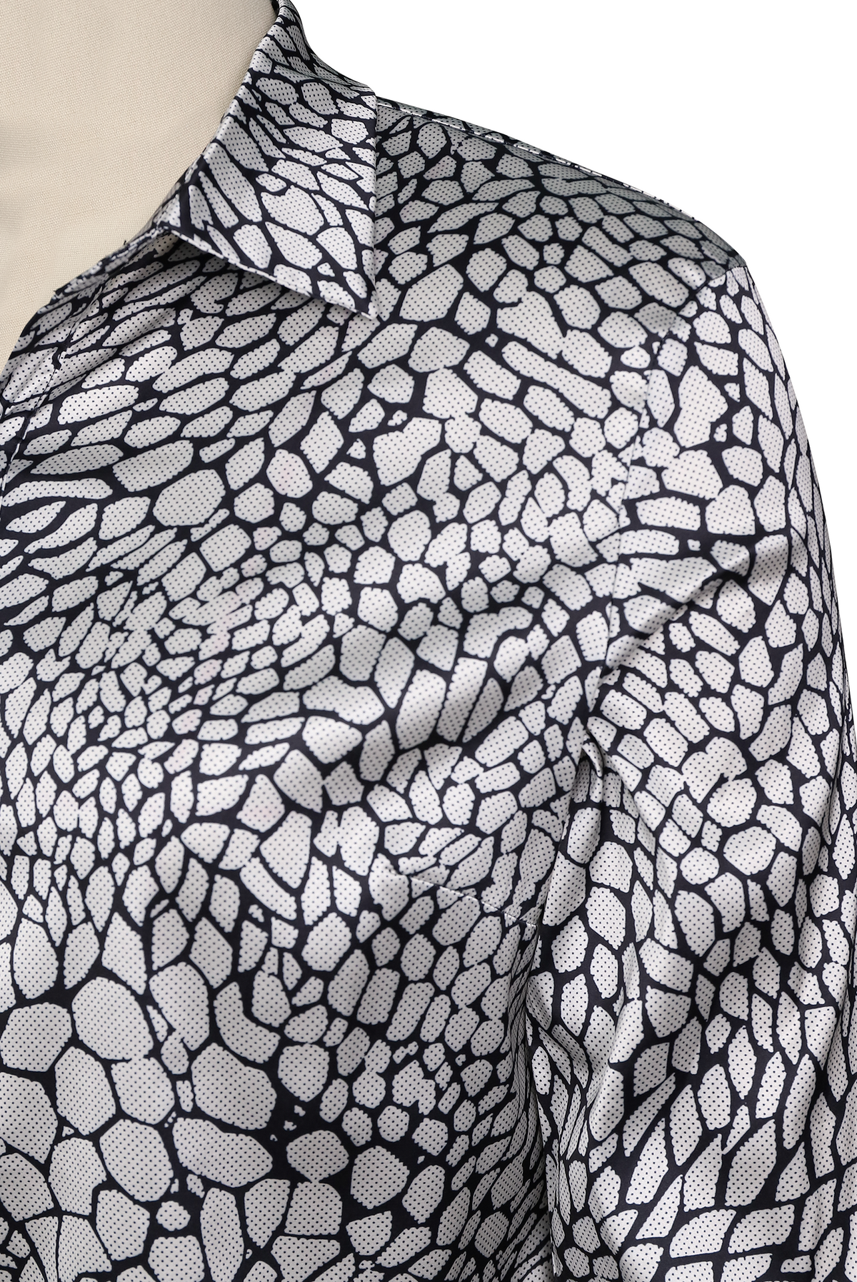 Modern Satin Printed Snake Pattern - Blouse