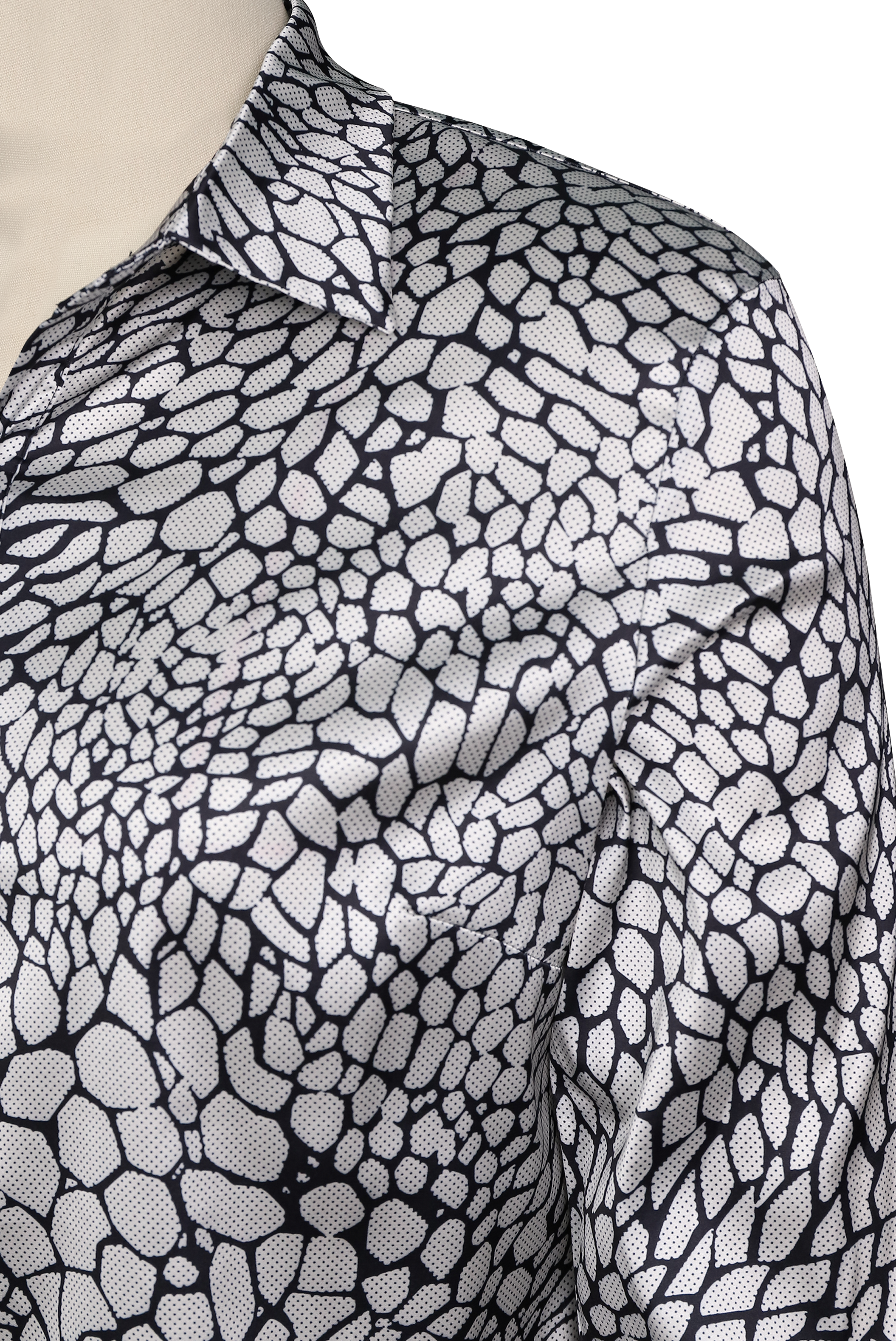 Modern Satin Printed Snake Pattern - Blouse