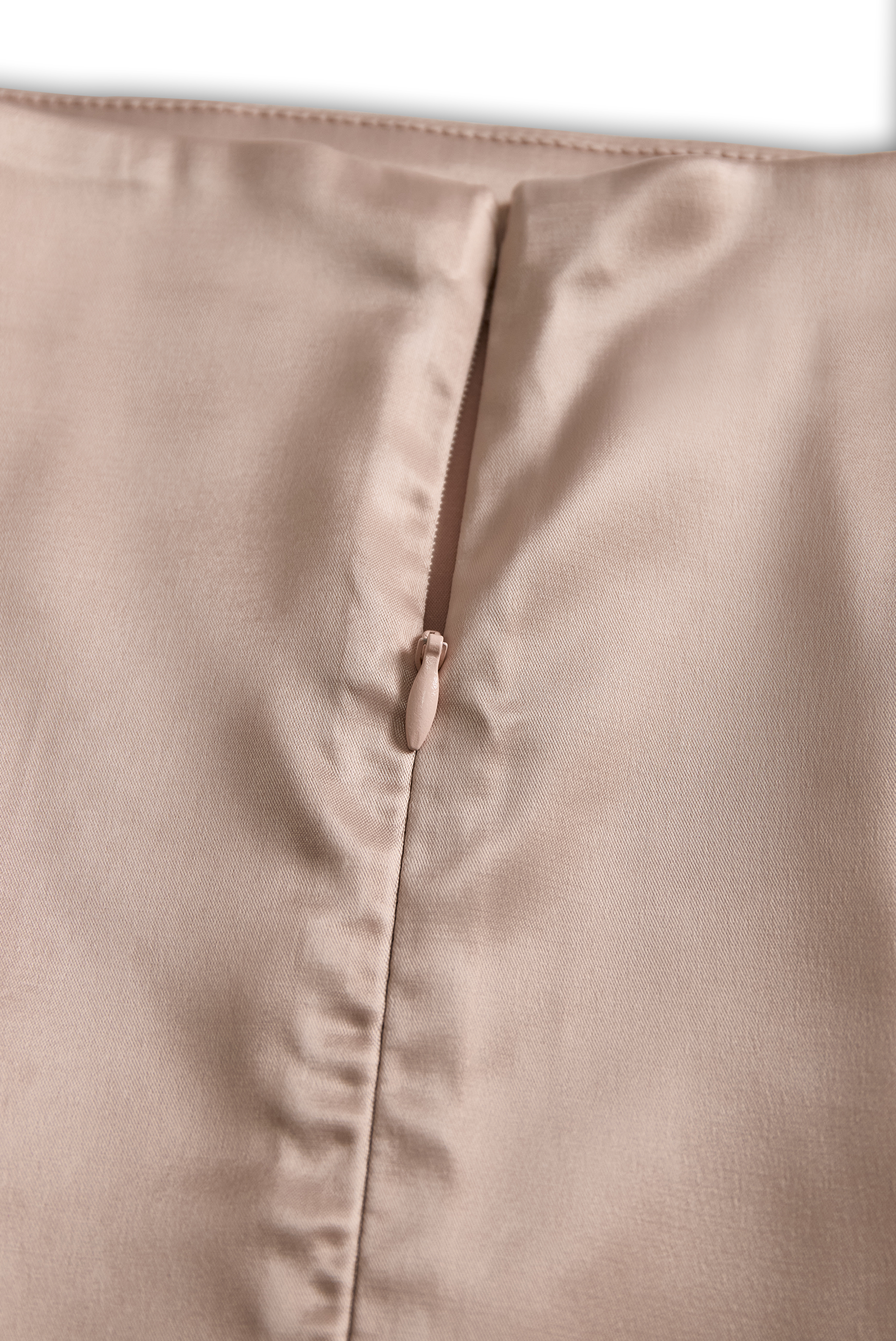 Champagne Satin Square Neck Long Sleeve - Mini Dress
