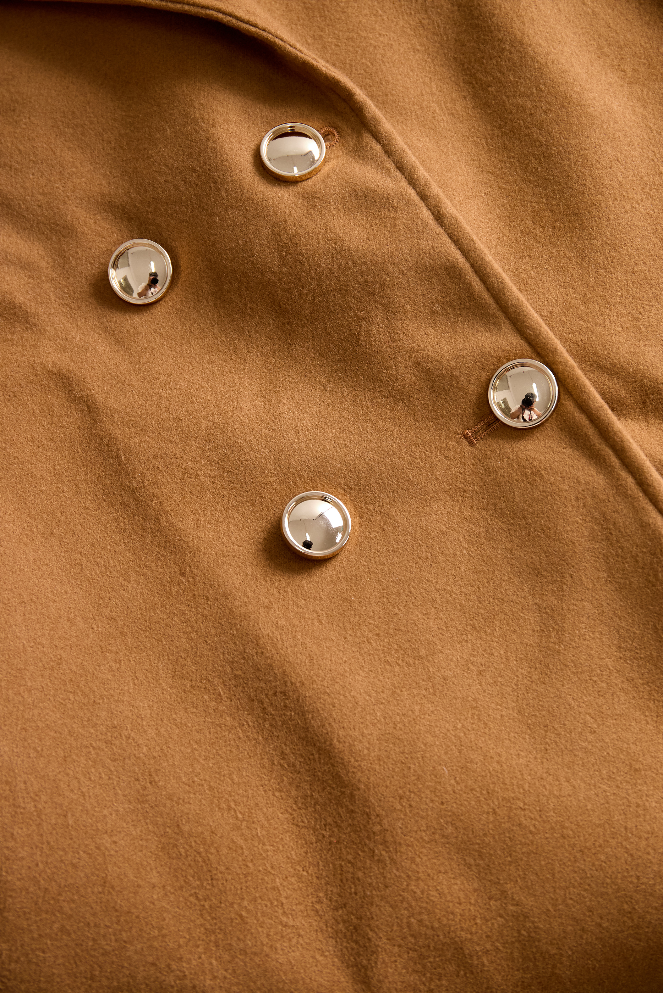 Classic Camel Wool Belted Silhouette - Trench Coat