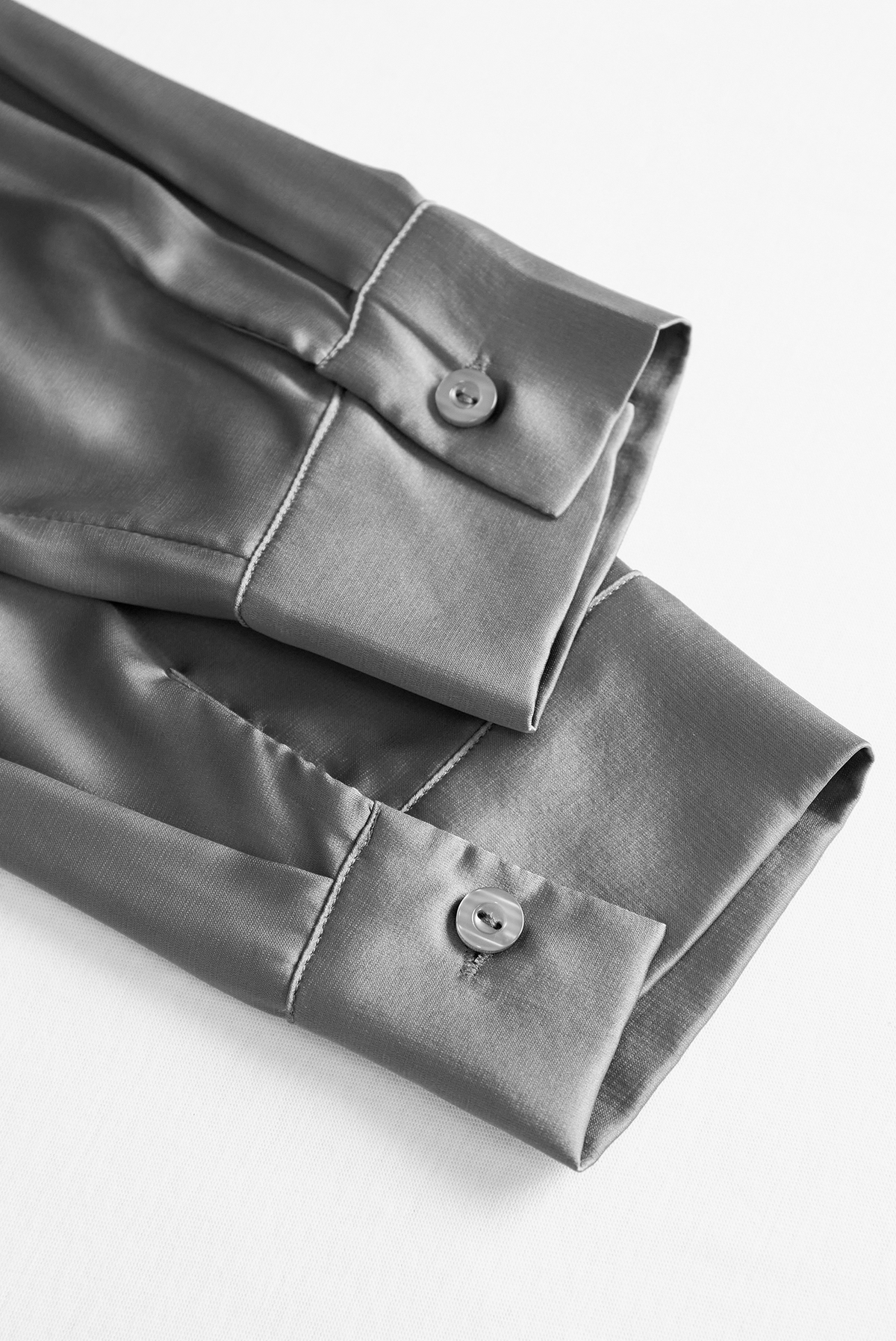 Charcoal Grey Satin Subtle Tailored Fit - Blouse