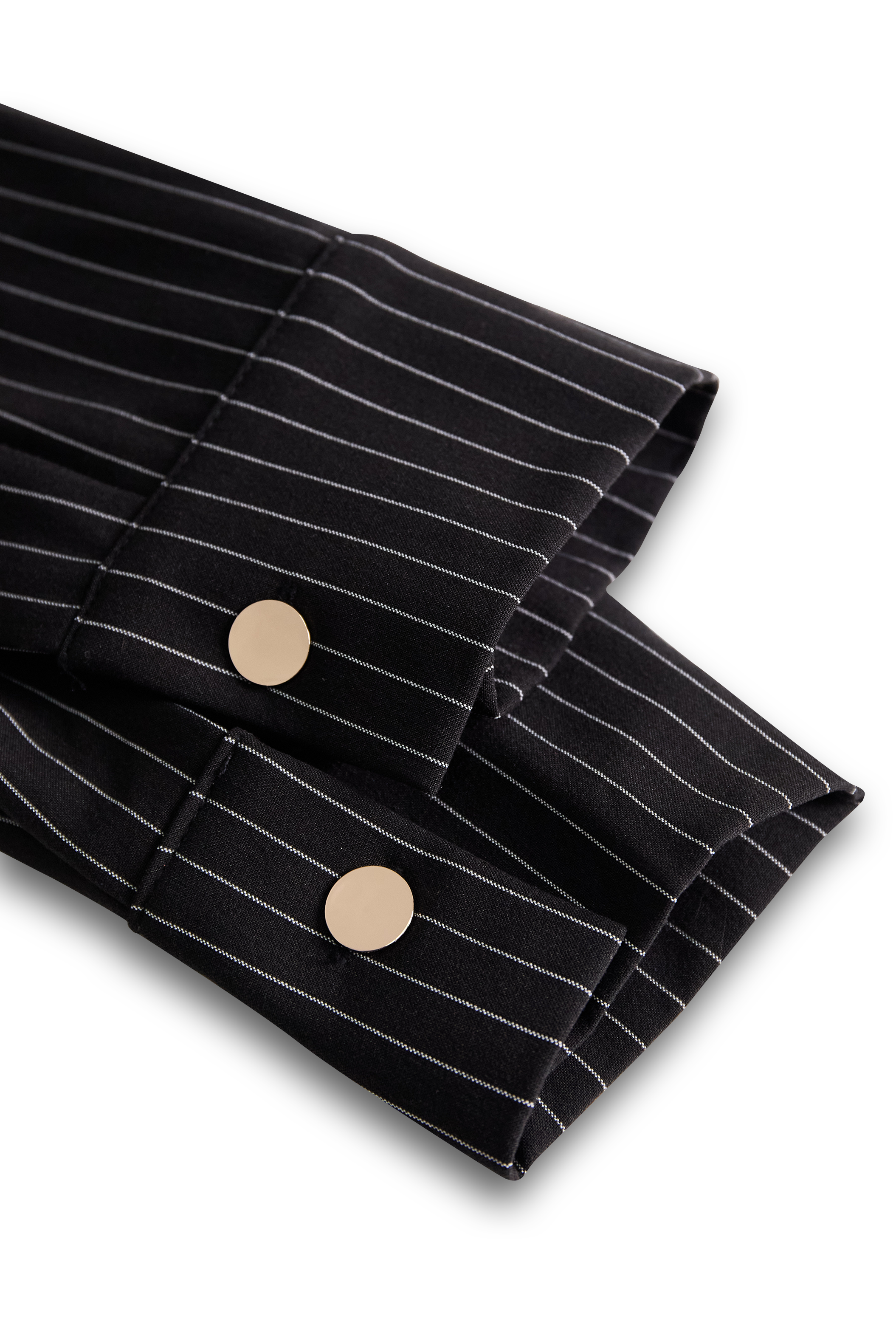 Classic Black Pinstripe Button-Down - Shirt Dress
