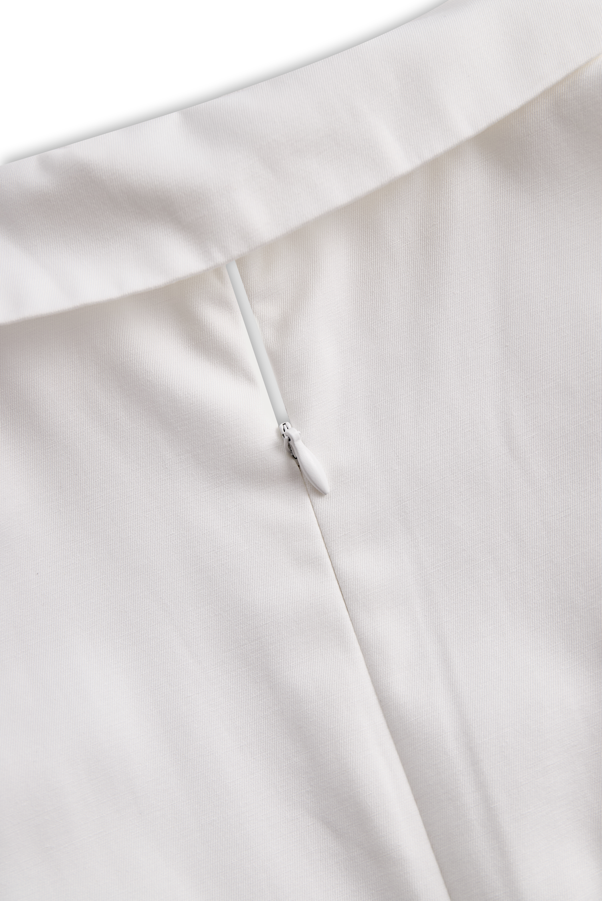 White Pleated Button-Front Shirt Dress - Mini Dress