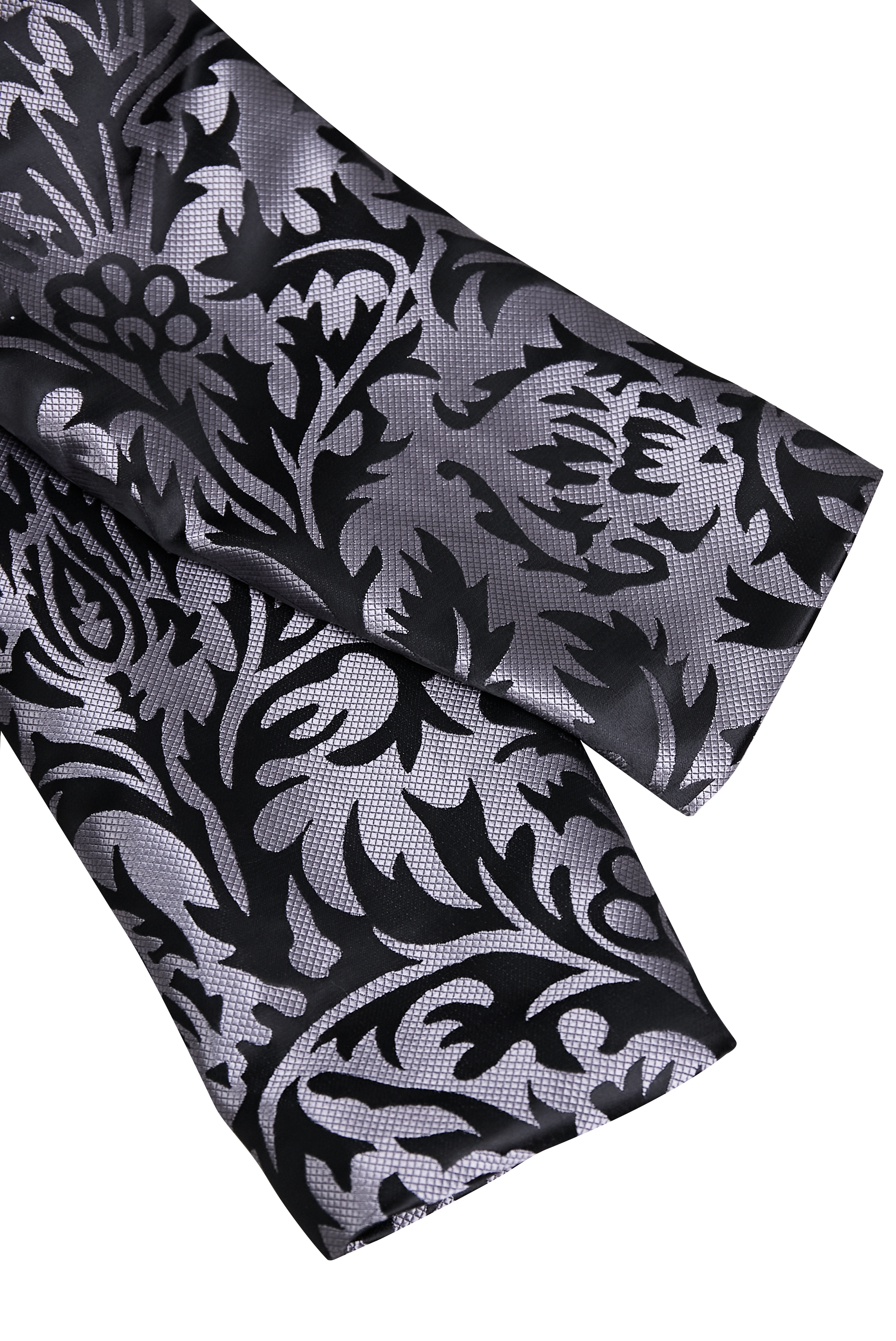 Luxury Black & Silver Floral Jacquard Tailored Blazer - Blazer