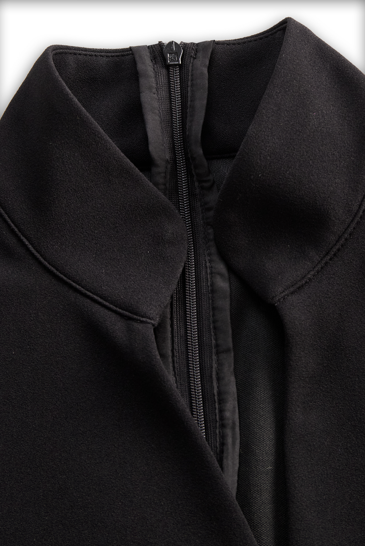 Sleek Black Belted Mandarin Collar Sheath - Midi Dress