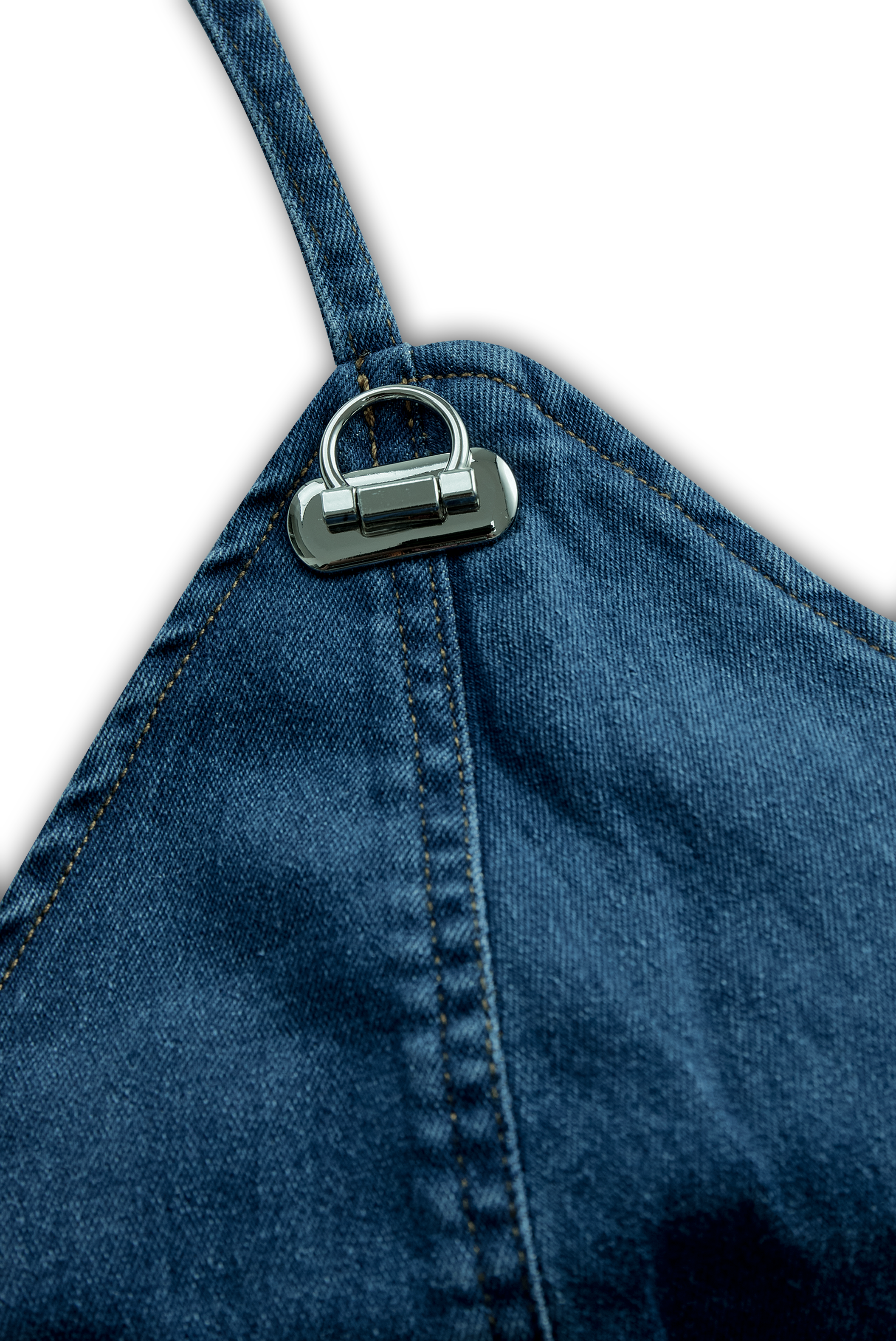 Vibrant Blue Halter Denim - Mini Dress