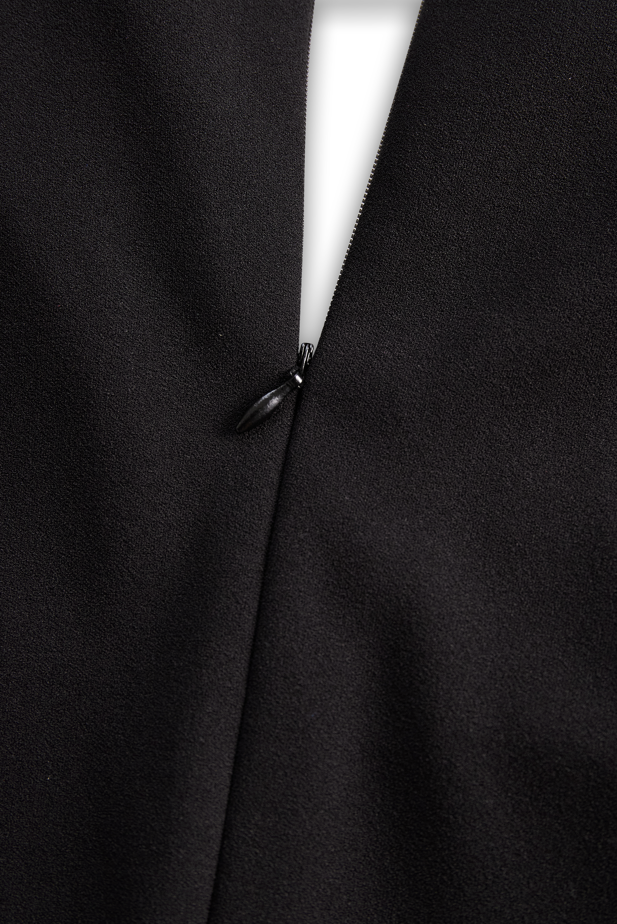 Sleek Black Belted Mandarin Collar Sheath - Midi Dress