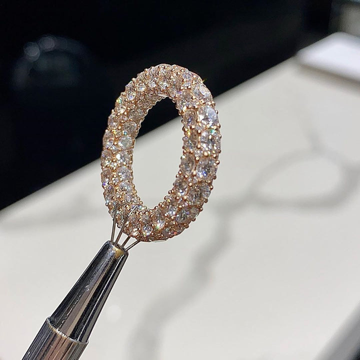 Stunning 10ct Four Rows Round Brilliant Eternity Wedding Band Shineofidamond