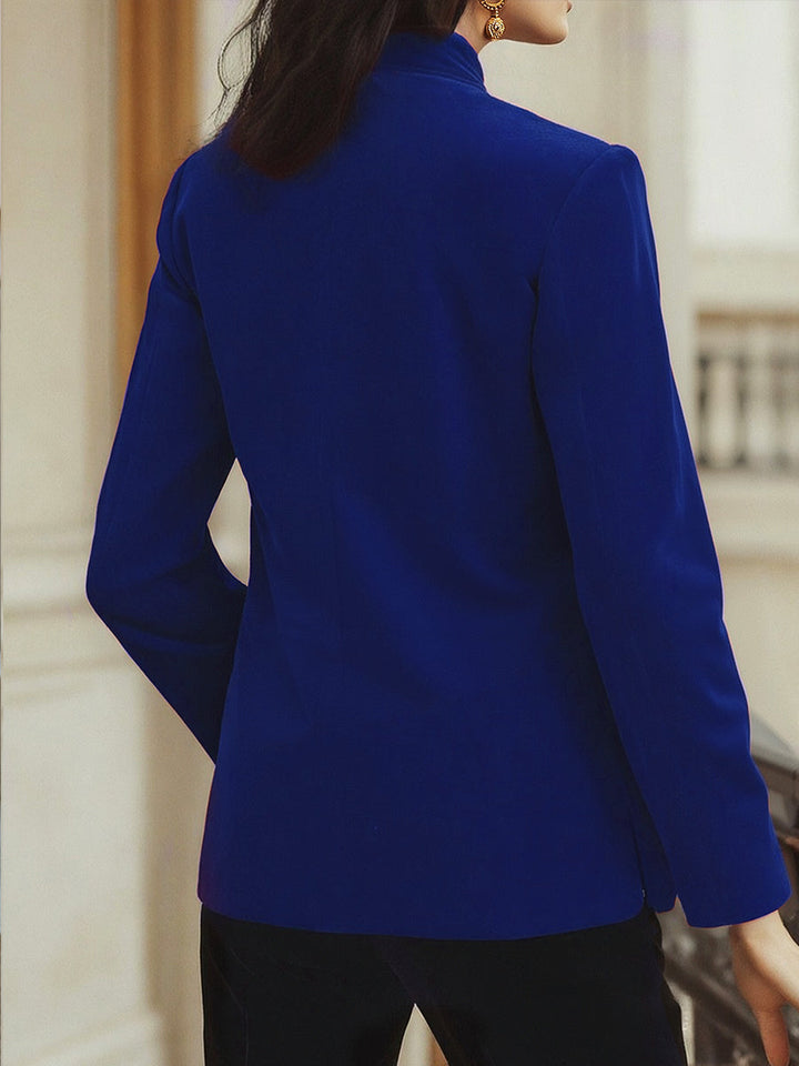 Chic Velvet Jacket with Bold Gold Accents HWT