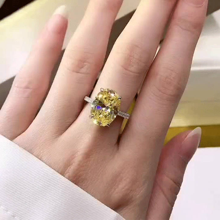 Oval Cut 4 Prong Eternity Engagement Ring Shineofidamond