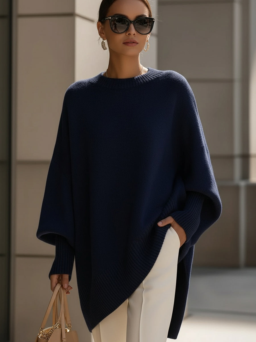Cozy Chunky Knit Poncho - Oversized Sweater