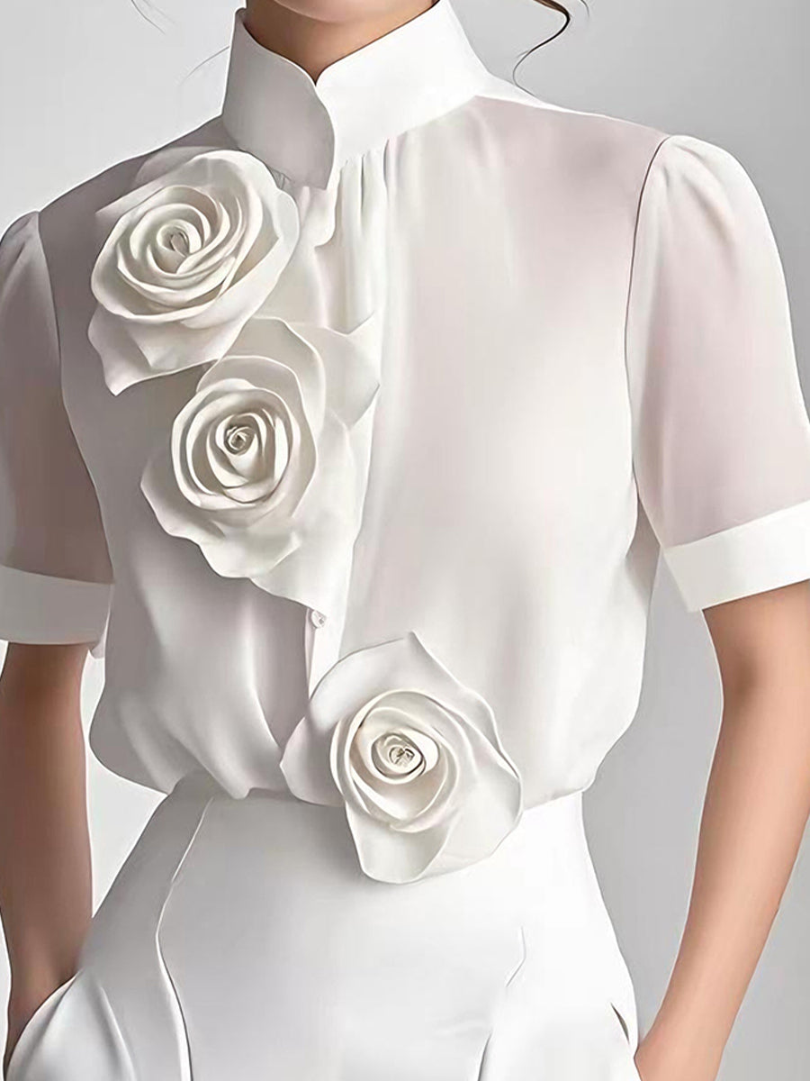 Embellished Floral Elegance - Blouse