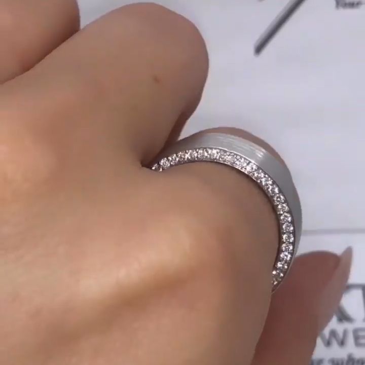 Men Handmade Eternity Wedding Band with Full Eternity Gemstone Sides Shineofdiamond