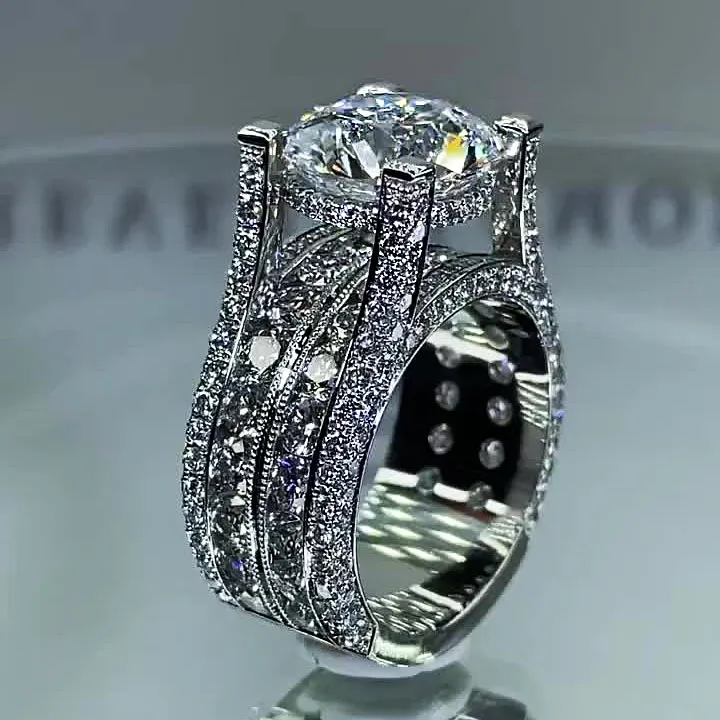 Gorgeous 3ct Round Cut sterling Silver Engagement Ring shineofdiamond