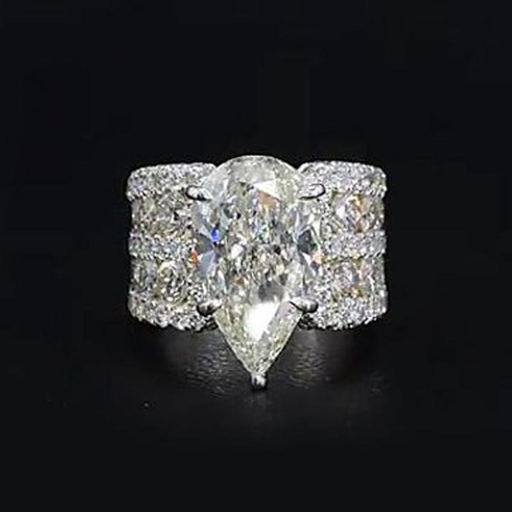 Recommended | Stunning 9.0CT Pear Cut Engagement Ring in Widen Band Shineofdiamond