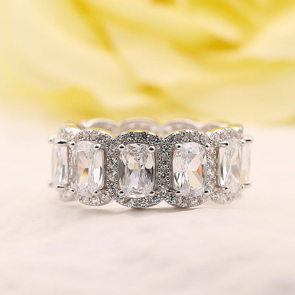 5PCS Stunning Wedding Band Set In Sterling Silver Shineofdiamond