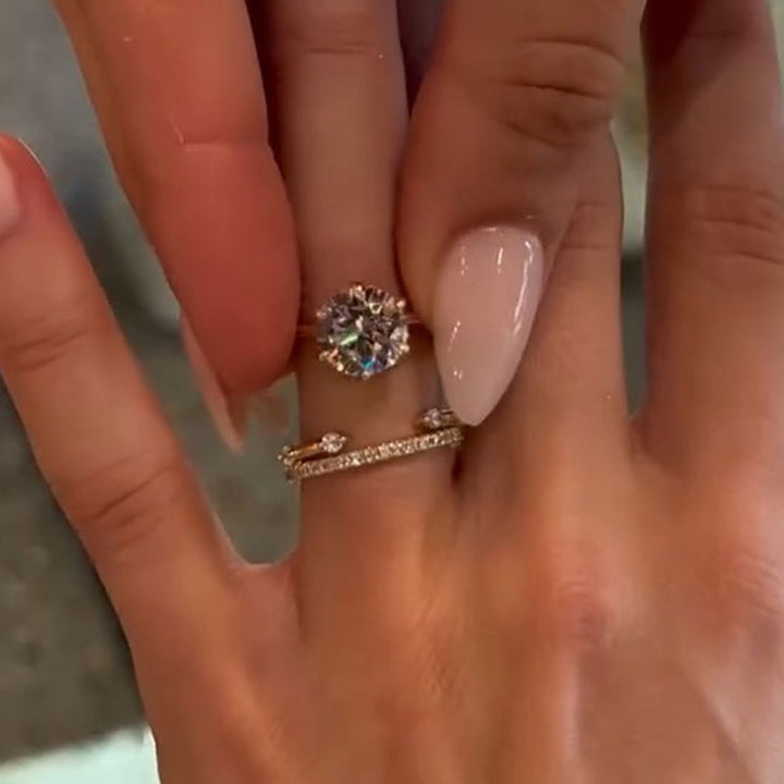 Gorgeous 4PCS Round Cut Sterling Silver Bridal Set Shine of Diamond