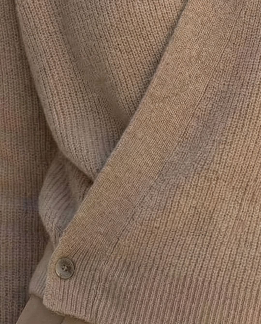 Taupe Draped Wrap Knit Top - Sweater