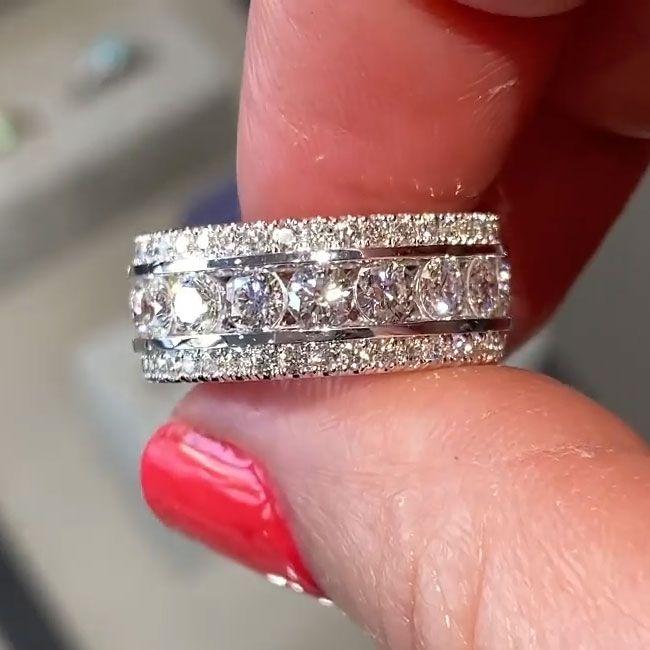 Round Cut Eternity Anniversary Wedding Band Shineofidamond
