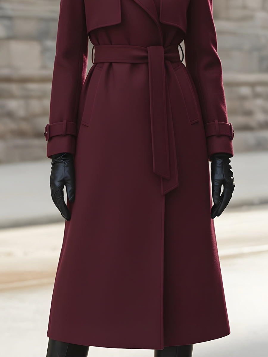 Wool-Blend Belted Trench - Trench Coat