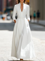 White Structured Longline Tailored Fit - Maxi Dress