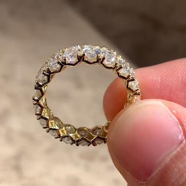 Oval Cut Eternity Anniversary Wedding Band Shineofdiamond