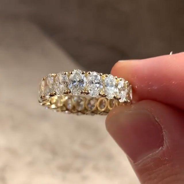 Oval Cut Eternity Anniversary Wedding Band Shineofdiamond