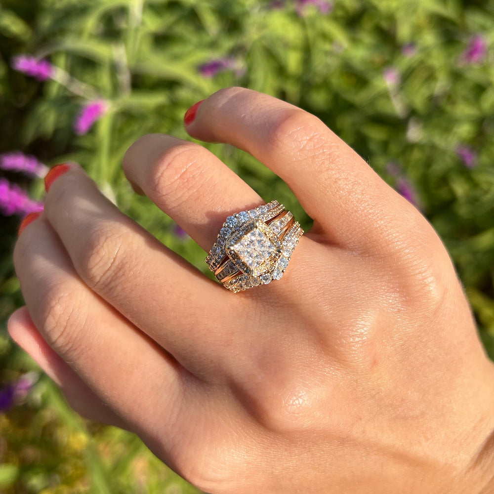 Exquisite Princess Cut Sterling Silver Party Engagement Ring Shine of Diamond