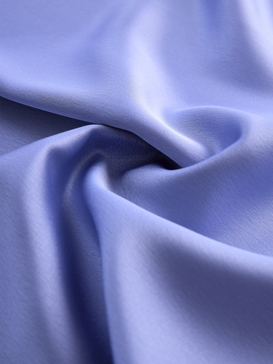 Elegant Cross-Neck Gathered Satin - Blouse