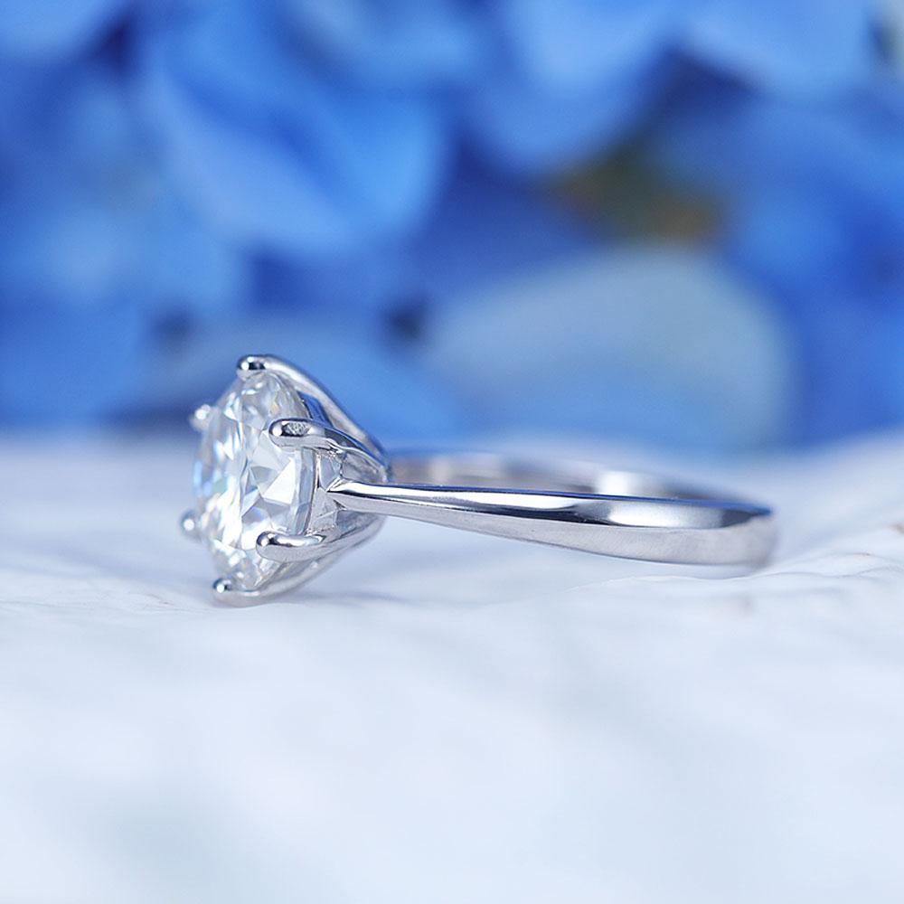 ShineofDiamond Classic 6 Prong Round Cut Moissanite Ring Shine of Diamond