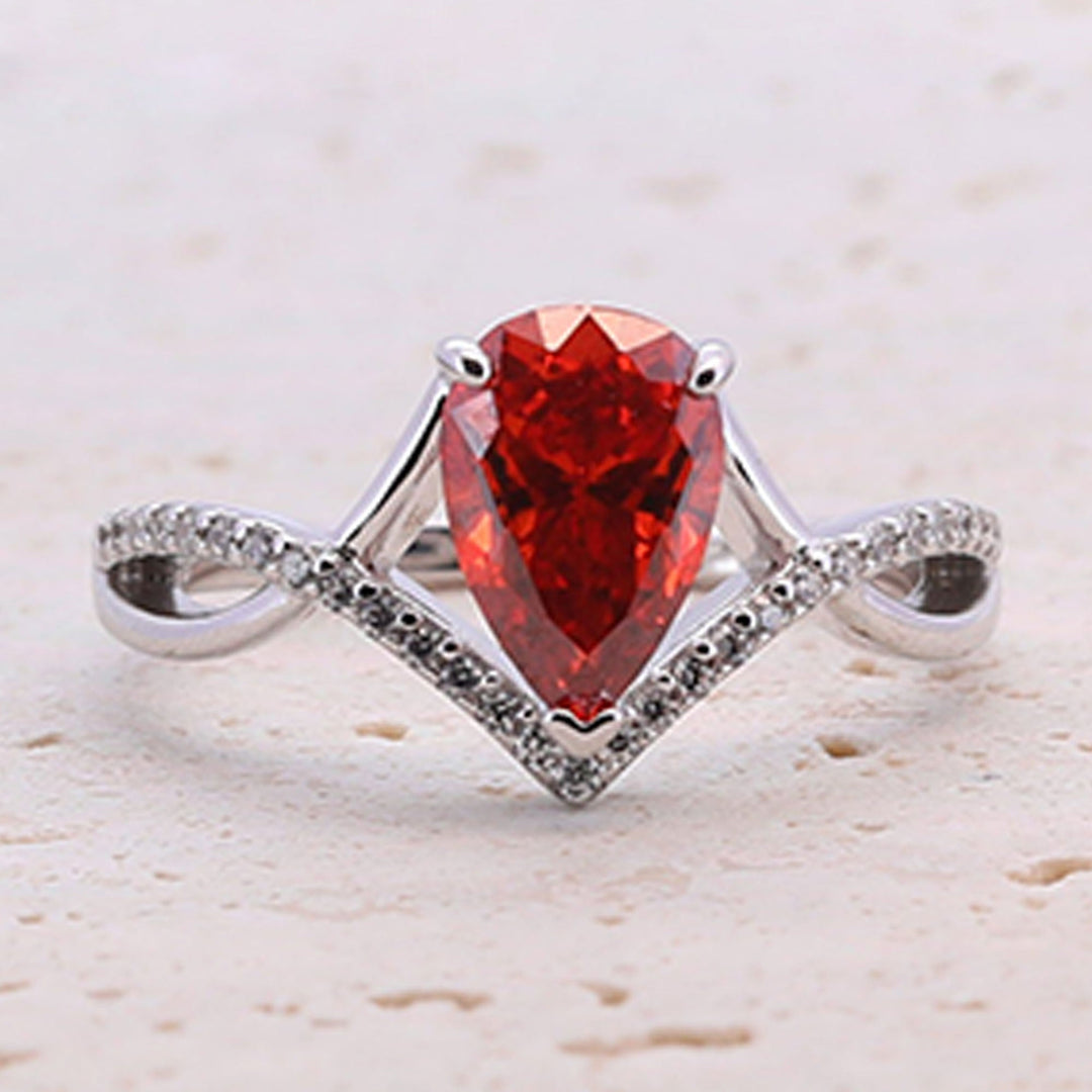 Pear Cut Twisted band Engagement Ring  (Multi Color Available) shine of diamond