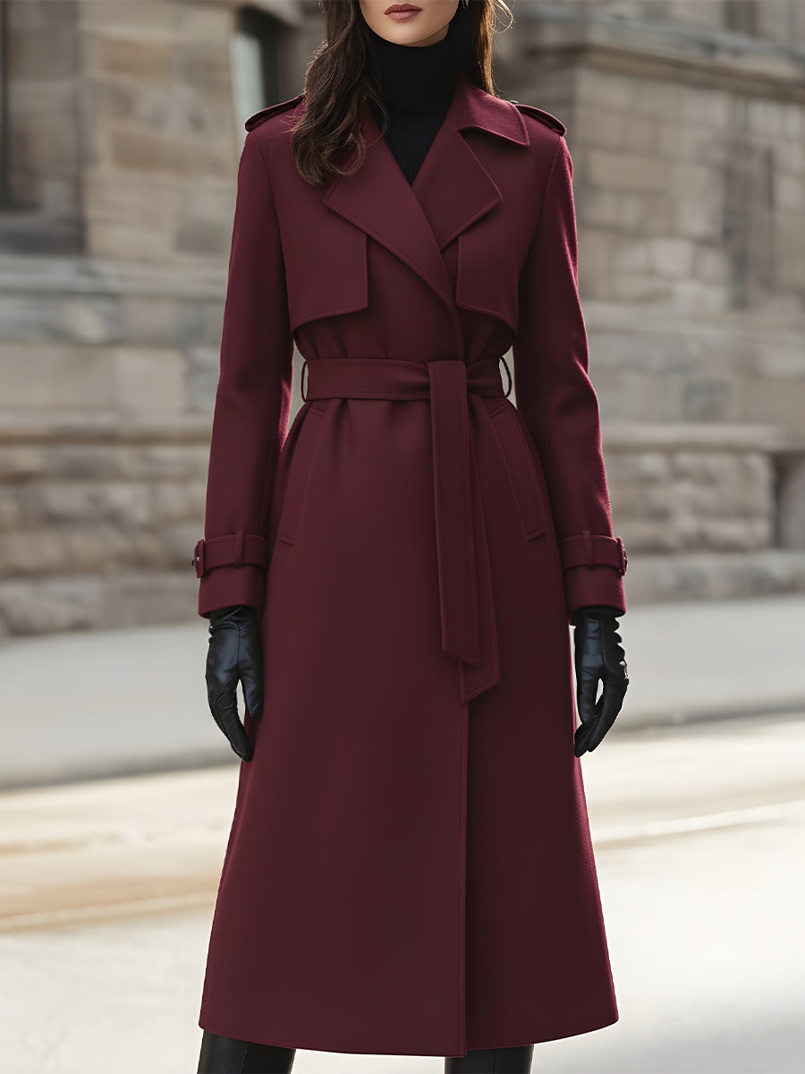 Wool-Blend Belted Trench - Trench Coat