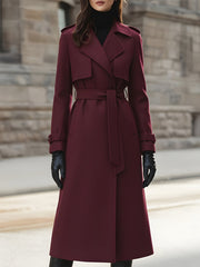 Wool-Blend Belted Trench - Trench Coat