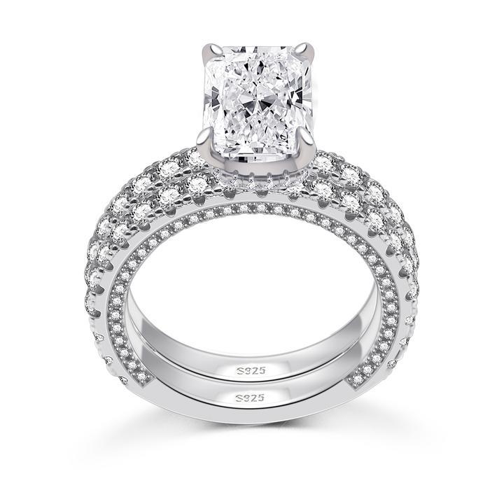 6.0ct Radiant Cut Half Eternity Bridal Set Shineofdiamond
