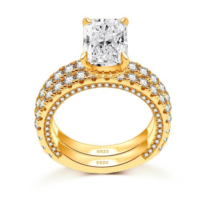 6.0ct Radiant Cut Half Eternity Bridal Set Shineofdiamond