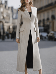 Tailored Herringbone Longline - Coat
