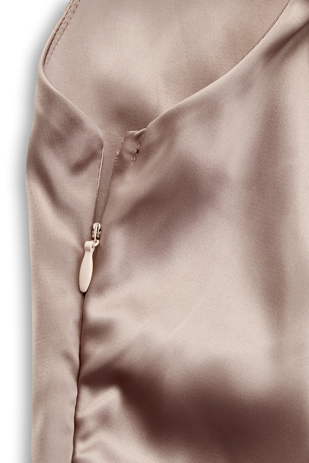 Champagne Satin One-Shoulder Evening - Maxi Dress CASA LARO