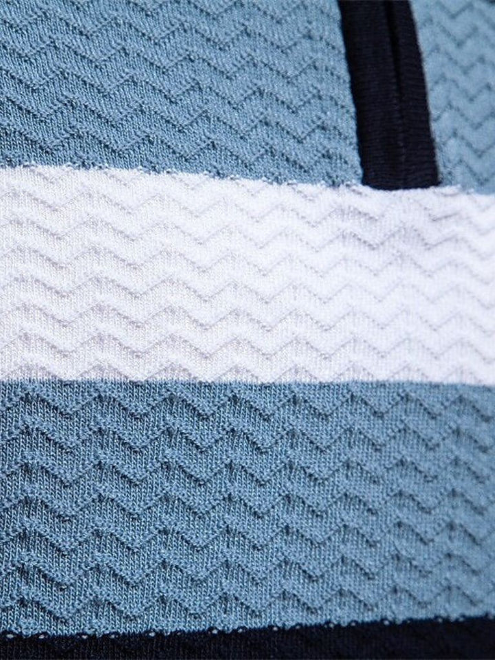 Classic Fit Quarter Zip Business Casual Short Sleeves Polo - Casa  Laro CASA LARO